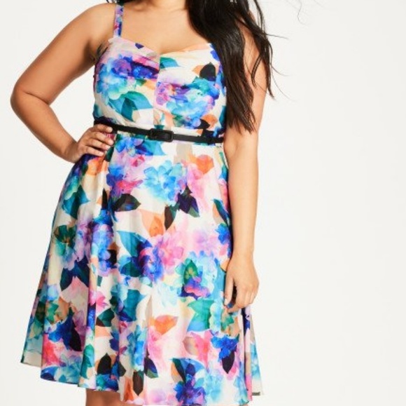 City Chic Dresses & Skirts - City Chic Dress in Rainbow Floral